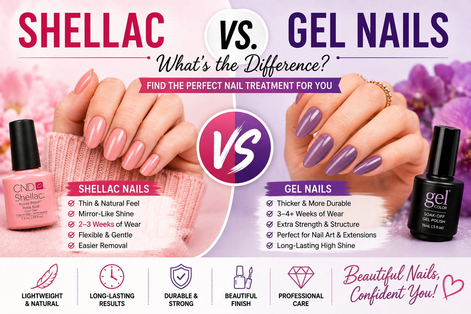 Gel nails VS Shellac nails: What's the difference