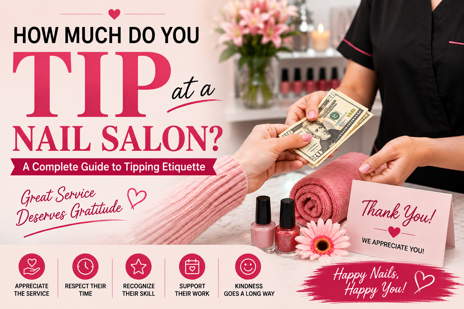 How much do you tip at a nail salon?