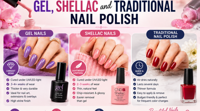 The Difference Between Gel, Shellac and Traditional Nail Polish